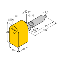 Датчик потока погружного типа с оценочной электроникой Turck FCS-G1/2A4P-AP8X/L120