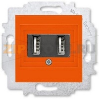 USB-розетка двойная, оранжевая ABB 2CHH290040A6066