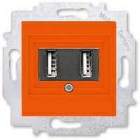USB-розетка двойная, оранжевая ABB 2CHH290040A6066