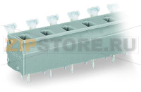PCB terminal block; push-button; 2.5 mm; Pin spacing 10/10.16 mm; 4-pole; suitable for Ex-e applications; CAGE CLAMP®; commoning option; 2,50 mm; light gray Wago 255-604/000-009/999-950
