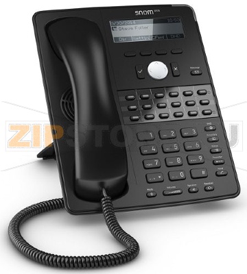 SNOM D725 Настольный IP-телефон. 12 учетных записей SIP, Графический монохромный экран 3,2&#039;, 18 кнопок с LED индикаторами, 2-порта 10/100/1000, USB 2.0, PoE, Сенсорная функция поднятия трубки, Цвет черный, Блок питания приобретается отдельно 