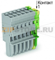 1-проводниковая розетка; 4 mm; 8-пол.; 4,00 mm; серые, желто-зеленые Wago 769-108/000-036