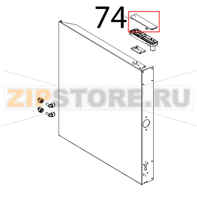 Coperchio staffa superiore porta Unox XVC 204 Coperchio staffa superiore porta Unox XVC 204Запчасть на деталировке под номером: 74