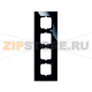 Рамка четырехместная, чёрное стекло ABB 17203.69 
