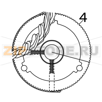 Pulley, media take-up Zebra 105SE Pulley, media take-up Zebra 105SEЗапчасть на деталировке под номером: 4