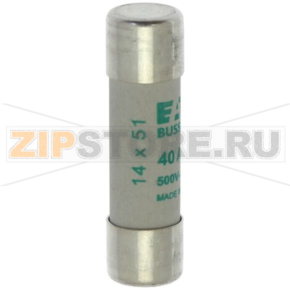 Предохранитель, 40 A, AC 500 В, 120 кА, 14x51 мм, aM, IEC Eaton CYLINDRICAL FUSE 14x51 40A AM 5 