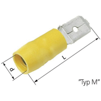 Наконечник плоский 6.3 мм, 0.8 мм, 180°, желтый, 50 шт Lapp 63103040