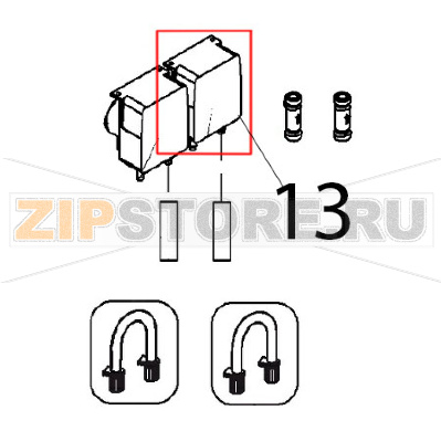 Gr. dosatore detergente Angelo Po FX201G3 Gr. dosatore detergente Angelo Po FX201G3Запчасть на деталировке под номером: 13