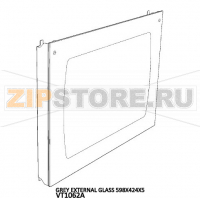 Grey external glass 598X424X5 Unox XFT 133