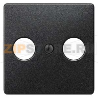 DELTA I-SYSTEM  ЧЕРНЫЙ МЕТАЛЛИК КРЫШКА РОЗЕТКИ ДЛЯ RF/TV/SAT 55X55MM 2 ОТВЕРСТИЯ Siemens 5TG1223