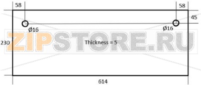DOOR GLASS FOR OVEN 614x230x5 mm 