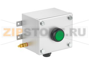 Модуль управления Control Unit Ex e, Stainless Steel, LED Indicator LCS1.LGLX.F.1 Pepperl+Fuchs Electrical specificationsOperating voltage250 V max.Operating current16 A max.Terminal capacity2.5 mm2FunctionLED indicatorColorgreenRated operating voltage20 ... 250 V ACMechanical specificationsHeight102 mm (A)Width116 mm (B)Depth85.5 mm (C)External dimension107 mm with operators (C1) 92.2 mm with screws (C2) 145 mm with mounting brackets (K)Fixing holes distance, height41 mm (G)Fixing holes distance, width130 mm (H)Enclosure coverfully detachableCover fixingM6 stainless steel hexagon head screwsFixing holes diameter6.1 mm (J)Degree of protectionIP66Cable entryNumber of cable entries1x M25 in face B fitted with polyamide Ex e cable glandDefined entry areaface BMaterialEnclosure1.5 mm 316L, (1.4404) stainless steelFinishelectropolishedSealone piece closed cell neopreneMass1.5 kgMountingmouting brackets with 6.1 mm screw holesGroundingM6 internal/external brass grounding boltAmbient conditionsAmbient temperature-40 ... 55 °C (-40 ... 131 °F) @ T4 -40 ... 40 °C (-40 ... 104 °F) @ T6 Data for application in connection with hazardous areasEU-Type Examination CertificateCML 16 ATEX 3009 XMarking II 2 GD Ex db eb mb IIC T* Gb Ex tb IIIC T** °C Db T6/T80 °C @ Ta +40 °C T4/T130 °C @ Ta +55 °CInternational approvalsIECEx approvalIECEx CML 16.0008XEAC approvalTC RU C-DE.GB06.B.00567ConformityDegree of protectionEN 60529General informationSupplementary informationEC-Type Examination Certificate, Statement of Conformity, Declaration of Conformity, Attestation of Conformity and instructions have to be observed where applicable. For information see www.pepperl-fuchs.com.AccessoriesOptional accessoriesEngraved traffolyte tag labelEngraved AISI 316L stainless steel tag labelColor in-fill stainless steel tag label