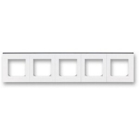 Рамка пятиместная, белый/дымчатый чёрный ABB 2CHH015050A6062