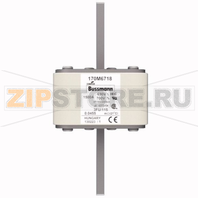 Предохранитель, 1100 A, AC 690 В, 200 кА, size 3, 67x92x155 мм, aR, IEC UL Eaton FUSE 1100A 69 