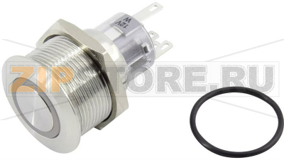 Кнопка 250 В, 5 A, 1 x выкл/вкл, без фиксации, IP65, 1 шт TRU Components TC-GQ22-A-11E/B/12V/S203 