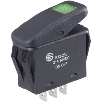 Переключатель клавишный 14 В/DC, 21 А, 1 x выкл/вкл, IP66 TRU Components TC-R13-258B B/G