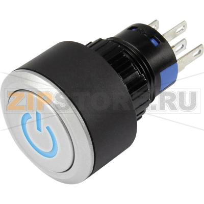 Кнопка 250 В/AC, 3 А, 1 x выкл/вкл, без фиксации, IP65, 1 шт TRU Components LAS1-AWY-11T/B/12V/P 