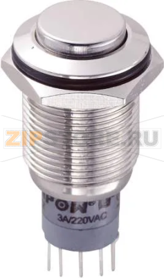Кнопка антивандальная 250 В/AC, 3 А, 2 x вкл/вкл, без фиксации, IP65, 1 шт TRU Components LAS2GQH-22/N/P 