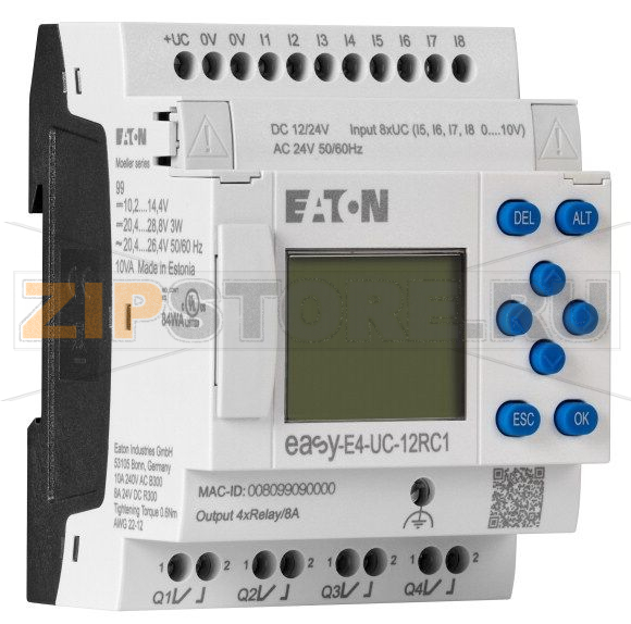 Реле управления, easyE4, 12/24 В пост. тока, 24 В перем. тока Eaton EASY-E4-UC-12RC1 
