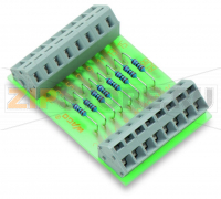 Модуль компонента с резистором; с 8 шт.; Резистор 2K7; 0,6 Ватт; 2,50 mm Wago 289-114
