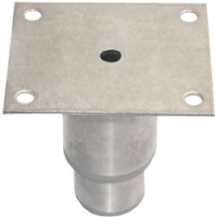 PIEDS INOX 11/2 AVEC PLAQUE H=100