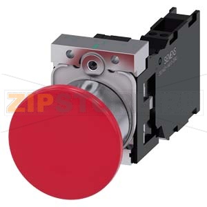 ГРИБОВИДНАЯ КНОПКА, 22MM, КРУГЛАЯ, МЕТАЛЛИЧЕСКАЯ ГЛЯНЦЕВАЯ, КРАСНАЯ, 40MM, С ФИКСАЦИЕЙ, ДЕБЛОКИРОВКА ВЫТЯГИВАНИЕМ, С ДЕРЖАТЕЛЕМ, 1NO+1NC,  ПРУЖИННЫЕ КЛЕММЫ, С ГРАВИРОВКОЙ ЛАЗЕРОМ, UPPER CASE Siemens 3SU1150-1BA20-3FA0-Z&amp;nbsp;Y11 
