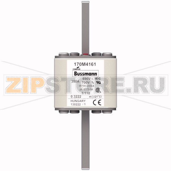 Предохранитель, 350 A, AC 690 В, 200 кА, DIN 1, 53x66x138 мм, aR, DIN, IEC Eaton FUSE 350A 690V 
