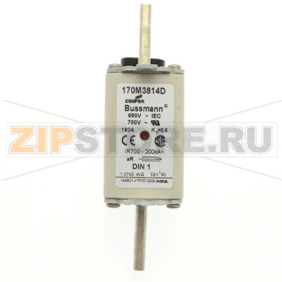Предохранитель, 160 A, AC 690 В, 200 кА, DIN 1, aR, DIN, IEC Eaton FUSE 160A 690V aR DIN 1 HSDNH 