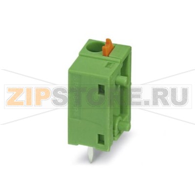 Клеммы для печатного монтажа Phoenix Contact FFKDSA/V2-7,62 Номинальный ток: 17,5 А, Номинальное напряжение: 630 В, Размер шага: 7,62 мм, Полюсов: 1, Тип подключения: Пружинные зажимы, Монтаж: пайка, Направление подключения, проводник / печатная плата: 90 °, Цвет: зеленый, Возможна установка в ряд модулей с различным количеством полюсов (контактов)!.Минимальный заказ: 50 шт.Упаковка: 50 шт.