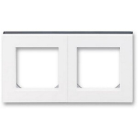 Рамка двухместная, белый/дымчатый чёрный ABB 2CHH015020A6062