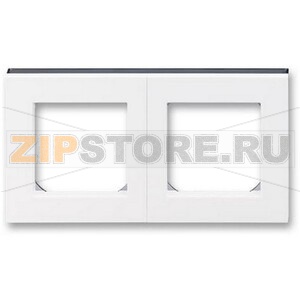 Рамка двухместная, белый/дымчатый чёрный ABB 2CHH015020A6062 