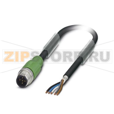 Кабель для датчика / исполнительного элемента Phoenix Contact SAC-5P-M12MS/ 2,0-PUR SH 5-полюсн., PUR без галогенов, темно-серый RAL 7021, экранирован., Штекеры прямое M12, А-кодирование, к свободный конец, Длина кабеля: 2 м.Минимальный заказ: 5 шт.Упаковка: 5 шт.