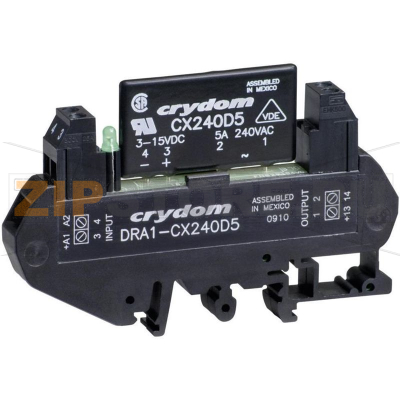 Реле твердотельное на DIN-рейку 5 А, 280 В/AC, 1 шт Crydom DRA1-CXE240D5 
