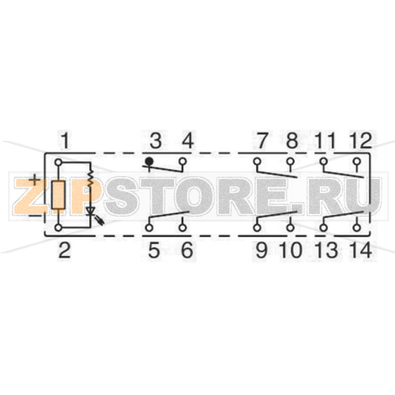 Реле электромагнитное 24 В/DC, 6 А, 1 шт IDEC RF1V-5A1BL-D24 