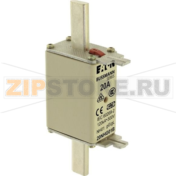 Предохранитель, 20 A, AC 500 В, 120 кА, NH01, gL/gG, IEC Eaton NH FUSE 20A 500V GL/GG SIZE 01 DUAL 