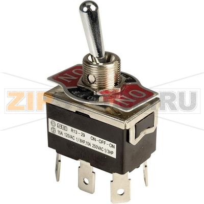 Тумблер 250 В/AC, 10 А, 2 x вкл/выкл/вкл, 1 шт SCI R13-29E-01-HPH 