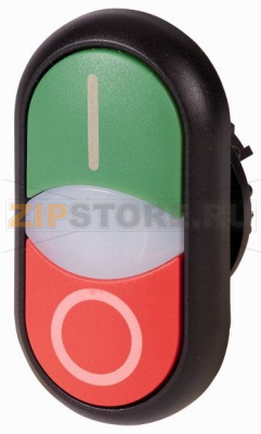 Кнопка двойная с сигнальной лампой, лампа и кнопка I Eaton M22S-DDLM-GR-X1/X0 