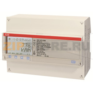Счетчик трехфазный, A43 412-200, 4-тарифный c тарификатором ABB 2CMA100115R1000 