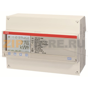 Счетчик трехфазный, A43 412-200, 4-тарифный c тарификатором ABB 2CMA100115R1000 