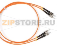 Hyperline FC-D2-62-ST/PR-ST/PR-H-2M-LSZH-OR Патч-корд волоконно-оптический (шнур) MM 62.5/125, ST-ST, 2.0 мм, duplex, LSZH, 2 м