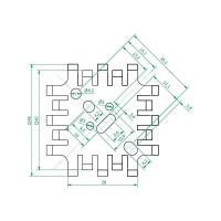 Радиатор 8 К/Вт, 45x45x12.7 мм, TO-3, TO-55, SOT-9, SOT-32, TO-220 Fischer Elektronik