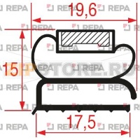 GUARNIZIONE MEZZO BORDO 435x240 mm