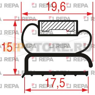 GUARNIZIONE MEZZO BORDO 435x240 mm 
