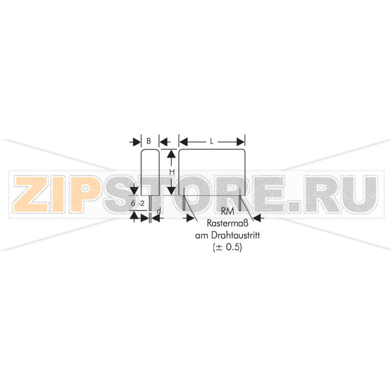 Конденсатор помехоподавляющий 0.68 мкФ, 275 В/AC, 20 %, 1 шт Wima MPX21W3680FL00MSSD 