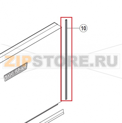 Sliding guide Hobart UXT-10A                                        Sliding guide Hobart UXT-10AЗапчасть на сборочном чертеже под номером: 10Название запчасти на немецком языке языке: Sliding guide Hobart UXT-10A