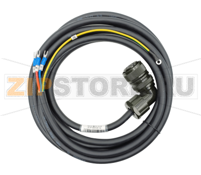 Кабель силовой 5 м, 380 В, 4-5 кВт, без тормоза Inovance S6-L-M011-5.0 