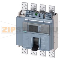 fixed-mounted molded case circuit breaker w. handle frame 1600; 4AUX and trip alarm switch S24; Icu "C" Icu=110kA @ 415V, 4-pole, left ETU660, LSIG, In=800A display, meas., comm. function Ir=320...800A Isd=0.6...10xIn, Ii=1.5...15xIn N conductor protec. a