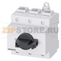 ГЛАВНЫЙ УПРАВЛЯЮЩИЙ ПЕРЕКЛЮЧАТЕЛЬ 3 ПОЛЮСА IU=125, P/AC-23A AT 400V=45KW МОНТАЖНОЕ ОСНОВАНИЕ МОНТ. РЕЙКА /МОНТАЖ ПОСР. 2 ОТВЕРСТИЙ РЫЧАГ ЧЕРН. Siemens 3LD2830-0TK11
