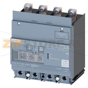 residual current device RCD520B Basic RCD type B or B+ load-side mounted rated resid. current 0.03...5A adjustable tv 0...10,000ms 4-pole In=160A Ue=127-690V accessory for: 3VA1 Siemens 3VA9114-0RL21 