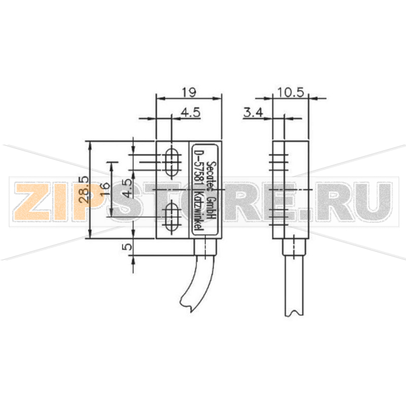 Переключатель герконовый, магнитный, 30 В/DC, 30 В/AC, 0.2 A, 3 ВА Secatec MKF19XUAK 